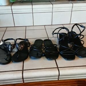 Black Strappy Sandals Trio